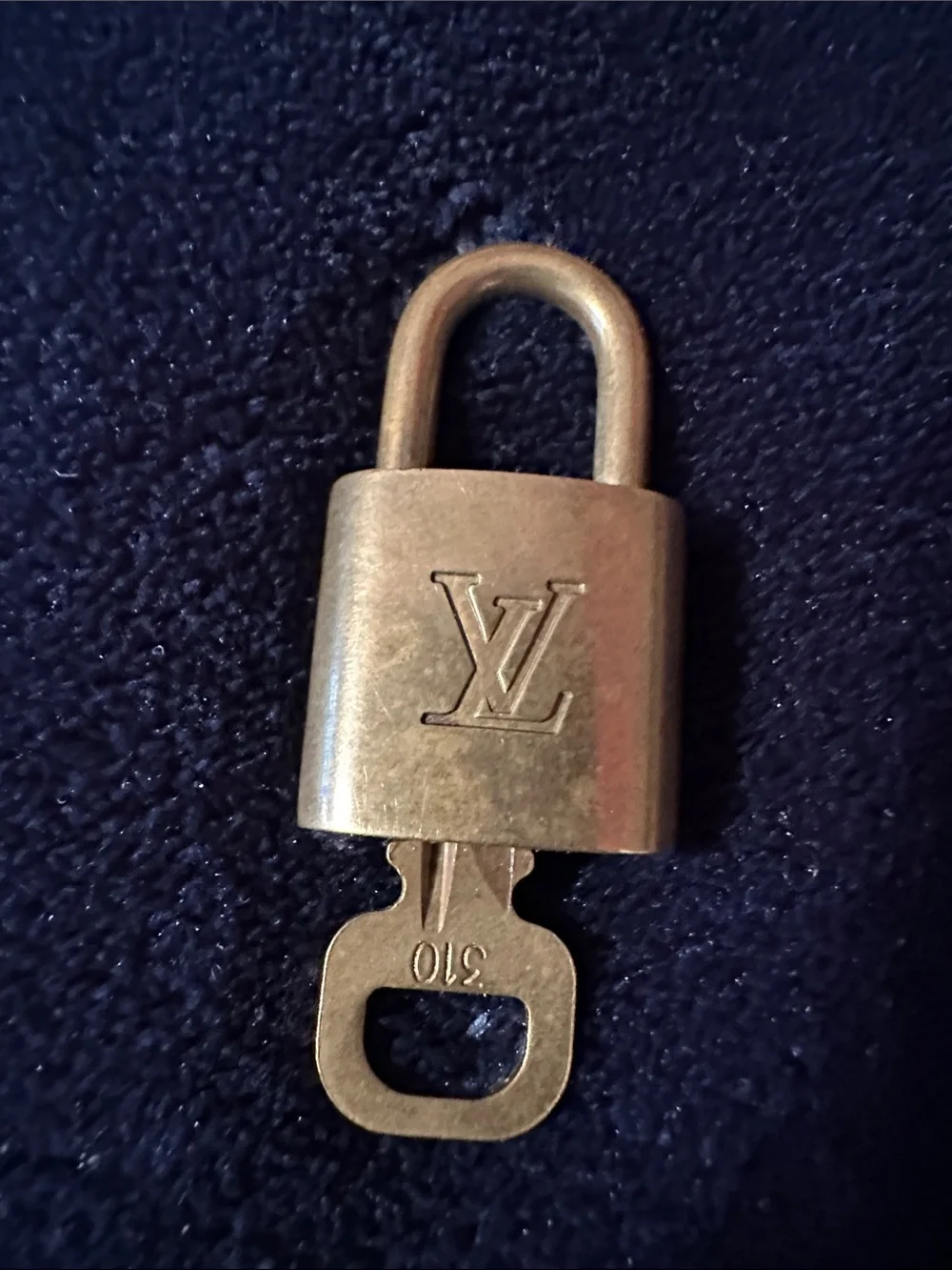 Louis Vuitton Gold Padlock and Key Accessory #310